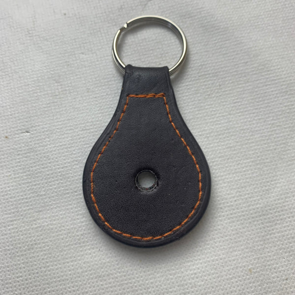 #EH80007 BLACK LEATHER KEYFOB KEYCHAIN WESTERN FASHION ART NEW--FREE SHIPPING