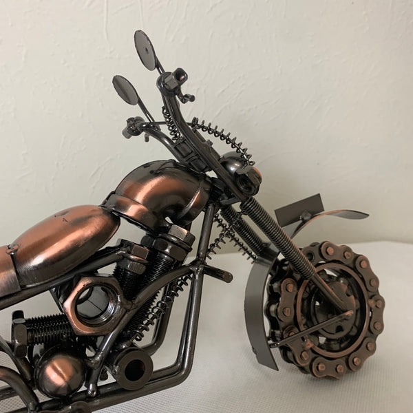 12" HARLEY CRUISER MOTORCYCLE METAL BAR HOME DECOR SCULPTURE MODEL CRAFT HANDMADE #EH12216