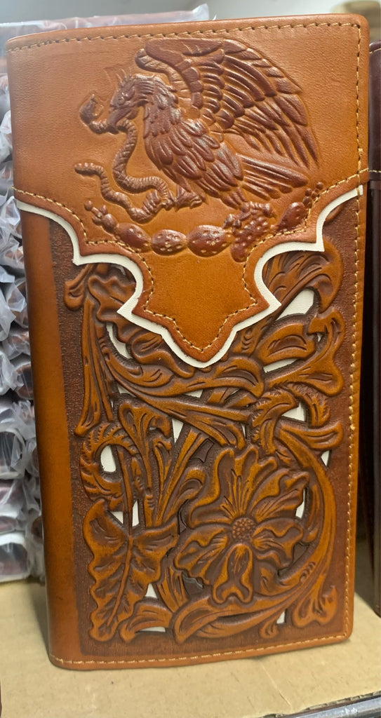 #LG GENUINE LEATHER WESTERN CHECKBOOK MEN'S WALLET WESTERN FASHION--FREE SHIPPING