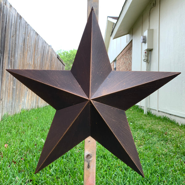 12",16",22",24",30",36" RUSTIC BRONZE BARN STAR 5 POINT METAL STAR OF DAVID WESTERN HOME DECOR HANDMADE NEW 3" TO 36"-#EH10044