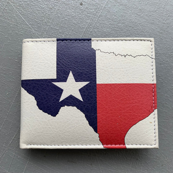 4.25" x 3.75" TEXAS FLAG WALLET LEATHER BIFOLD WALLET NEW-- FREE SHIPPING