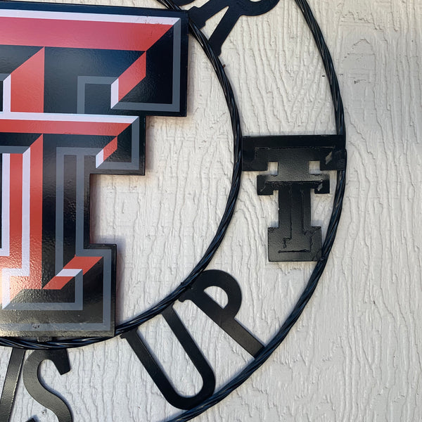 12", 18", 24", 32" GET YOUR GUNS UP TEXAS TECH METAL CUSTOM VINTAGE CRAFT TEAM SIGN HANDMADE