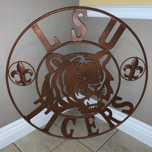 12:,18",24",32",36" LSU TIGERS METAL CUSTOM VINTAGE CRAFT ART SIGN