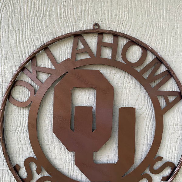 12",18",24",32",36" OU SOONERS OKLAHOMA HAMMERED COPPER CUSTOM VINTAGE TEAM CRAFT METAL ART WESTERN HOME DECOR