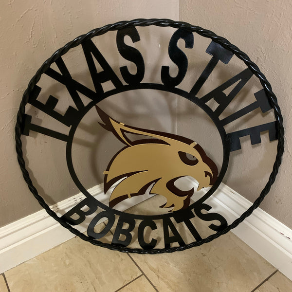 12",18",24",32",36" TEXAS STATE BOBCATS CUSTOM METAL VINTAGE CRAFT SIGN TEAM WESTERN HOME DECOR HANDMADE