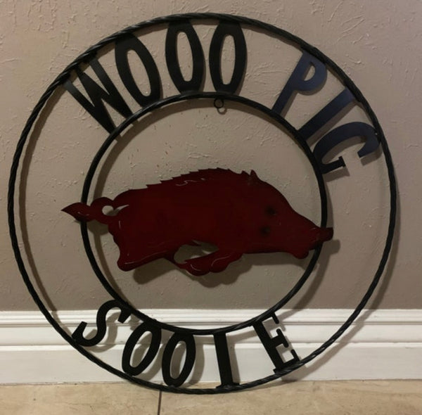 WOOO PIG SOOIE ARKANSAS CUSTOM METAL VINTAGE CRAFT SIGN WESTERN HOME DECOR HANDMADE