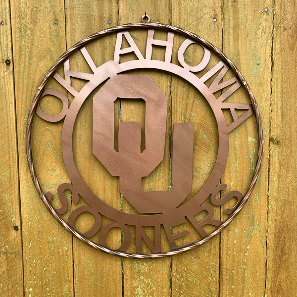 12",18",24",32",36" OU SOONERS OKLAHOMA HAMMERED COPPER CUSTOM VINTAGE TEAM CRAFT METAL ART WESTERN HOME DECOR