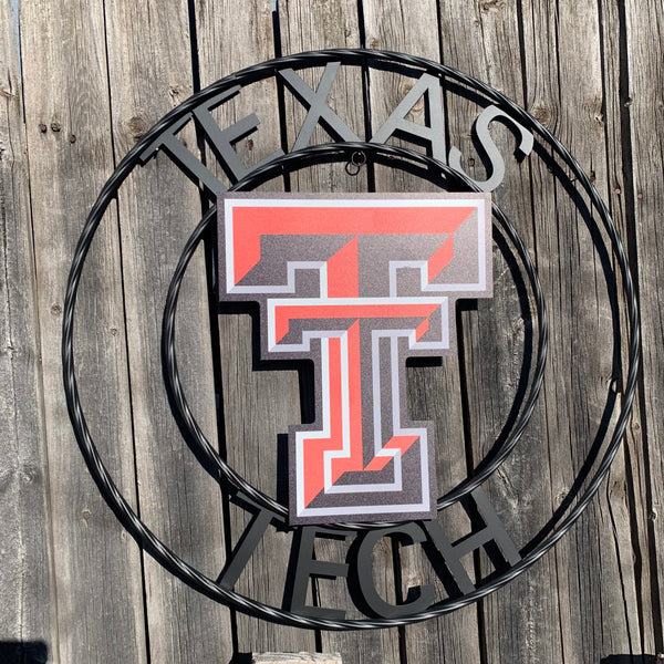 18",24" TEXAS TECH CUSTOM METAL VINTAGE CRAFT SIGN WESTERN HOME DECOR