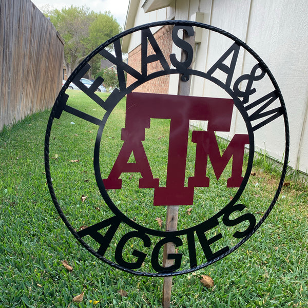 TEXAS A&M NO THUMBS GIGEM AGGIES METAL CUSTOM VINTAGE CRAFT WALL ART TEAM SIGN HANDMADE