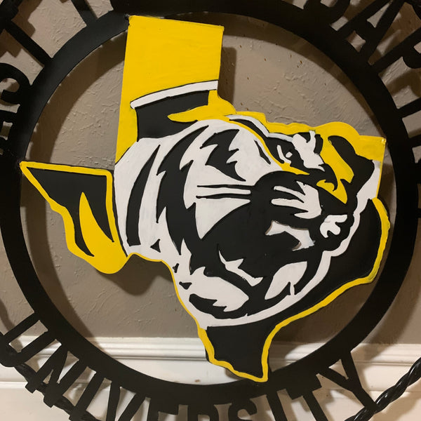 EAST TEXAS BAPTIST UNIVERSITY METAL CUSTOM VINTAGE CRAFT SIGN WALL ART TEAM HANDMADE