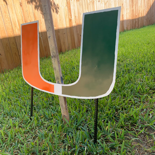 24"x15" MIAMI HURRICANES CUSTOM METAL VINTAGE CRAFT SIGN WESTERN HOME DECOR HANDMADE LASER CUT