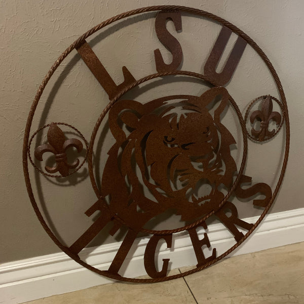 12:,18",24",32",36" LSU TIGERS METAL CUSTOM VINTAGE CRAFT ART SIGN
