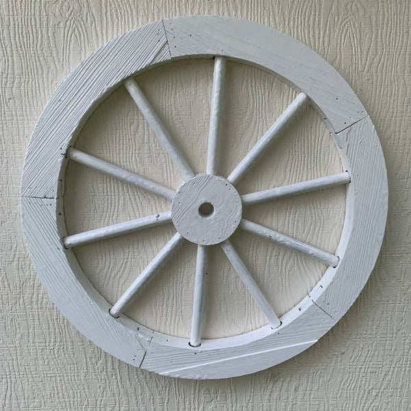 16",24",30" WAGON WHEEL BARN WHITE WOOD WESTERN HOME DECOR RUSTIC NEW