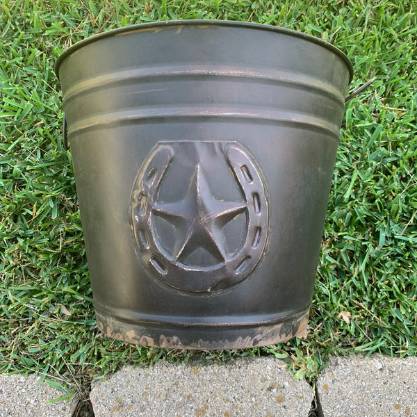 #RA3362 ROUND 12.5" HORSESHOE STAR TUB WESTERN HOME DECOR METAL ART--BRAND NEW