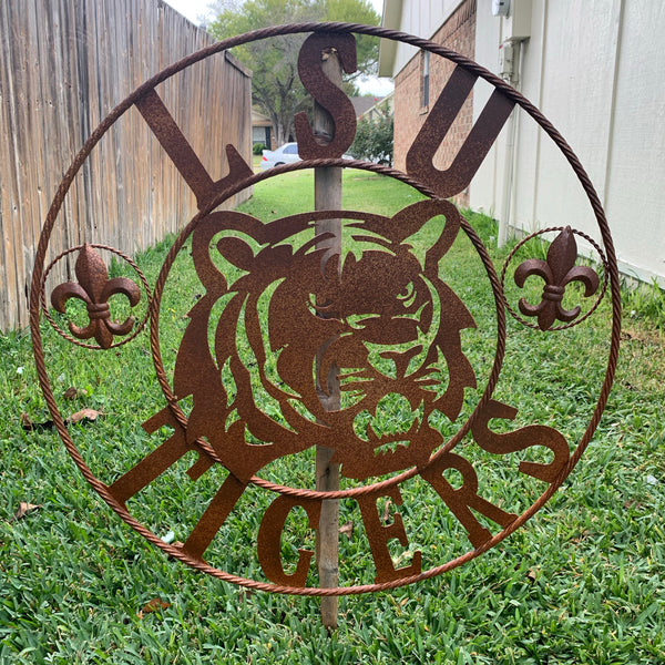 12:,18",24",32",36" LSU TIGERS METAL CUSTOM VINTAGE CRAFT ART SIGN