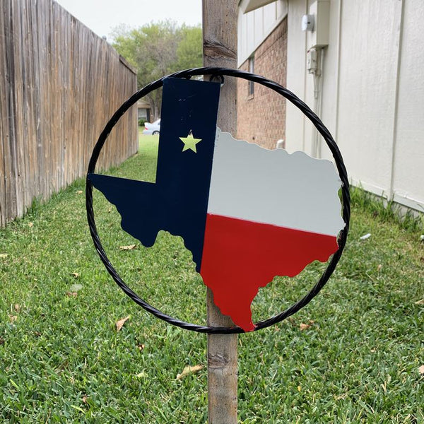 #BC8065 6",9",12"  TEXAS METAL STATE OF TEXAS MAP RED WHITE BLUE WALL ART WESTERN HOME DECOR NEW DECOR