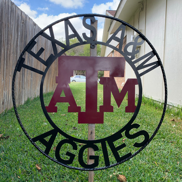TEXAS A&M NO THUMBS GIGEM AGGIES METAL CUSTOM VINTAGE CRAFT WALL ART TEAM SIGN HANDMADE