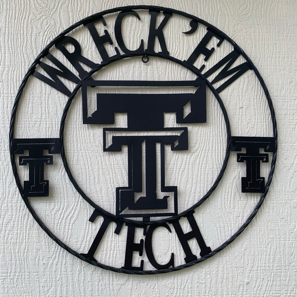 12", 18", 24", 32" WRECKEM TEXAS TECH METAL CUSTOM VINTAGE CRAFT TEAM SIGN HANDMADE