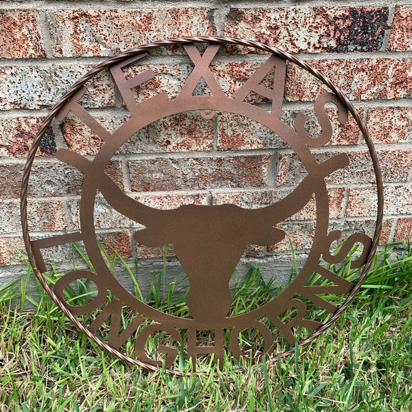 40",44",50" TEXAS LONGHORNS CUSTOM METAL VINTAGE CRAFT SIGN TEAM ART WESTERN HOJME DECOR RUSTIC BRONZE