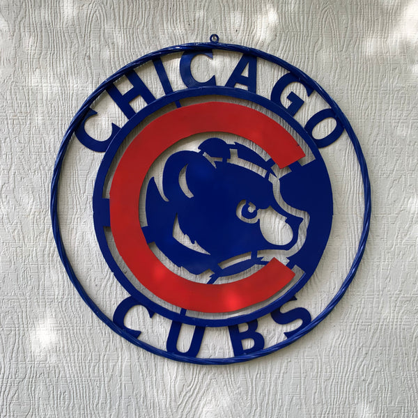 12", 18", 24", 32" CHICAGO CUBS CUSTOM METAL VINTAGE CRAFT TEAM SPORTS SIGN HANDMADE