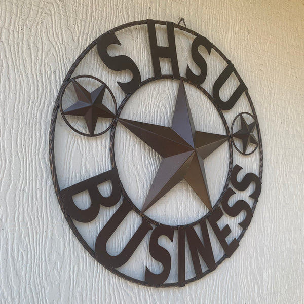 24",32" SHSU SAM HOUSTON BEARKATS BUSINESS RUSTIC BRONZE COPPER METAL CUSTOM VINTAGE CRAFT RUSTIC BLACK TEAM STAR HANDMADE