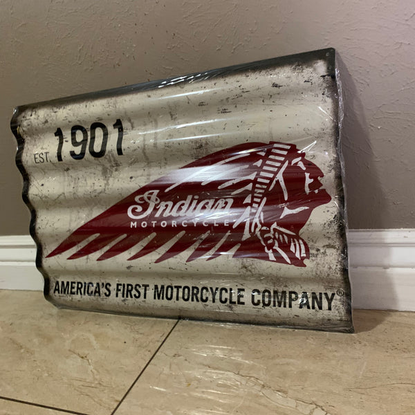 ITEM#COIND INDIAN MOTORCYCLES 24" X 18" TIN SIGN METAL ART WESTERN HOME DECOR CRAFT