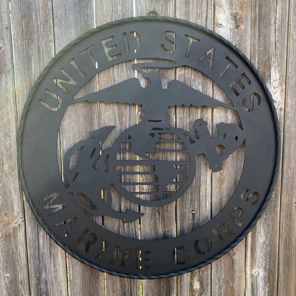 #EH10866 US MARINE CORPS 18",24",32" MILITARY LASERCUT CUSTOM BLACK METAL VINTAGE CRAFT SIGN WESTERN HOME DECOR HANDMADE