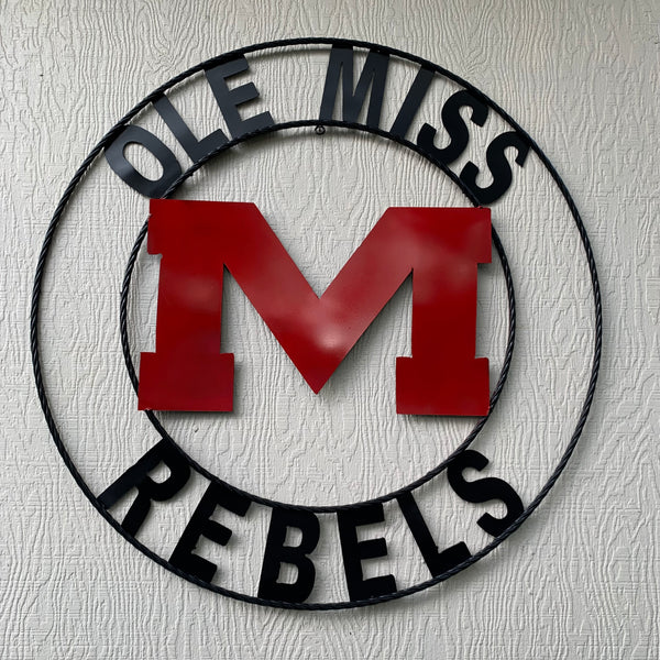 12", 18", 24", 32" OLE MISS REBELS MISSISSIPPI CUSTOM METAL TEAM VINTAGE SIGN