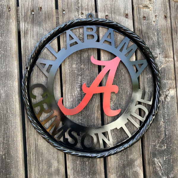 12" ALABAMA CRIMSON TIDE CUSTOM METAL VINTAGE CRAFT WALL ART TEAM SIGN