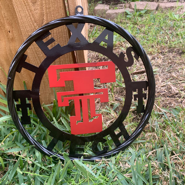 TEXAS TECH CUSTOM METAL VINTAGE CRAFT SIGN WESTERN HOME DECOR HANDMADE 12",18",24",32",36"