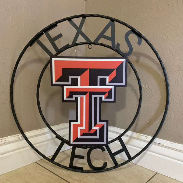18",24" TEXAS TECH CUSTOM METAL VINTAGE CRAFT SIGN WESTERN HOME DECOR