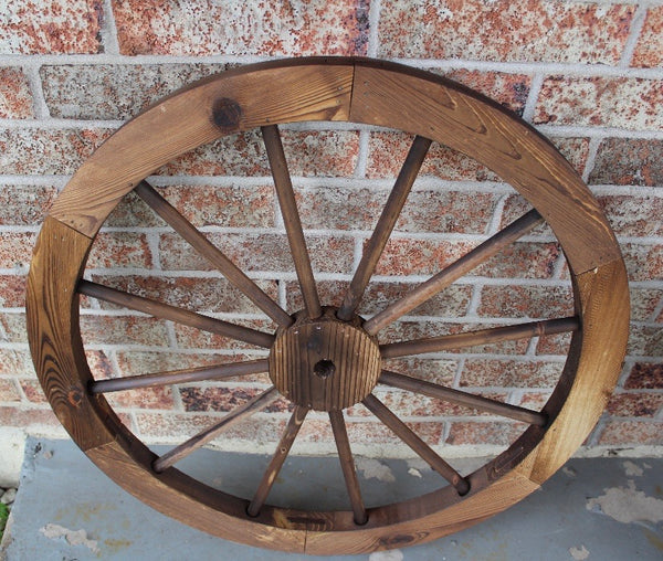 16",24",30" WAGON WHEEL NATURAL STAIN BARN WOOD WESTERN HOME DECOR RUSTIC NEW
