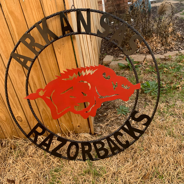 ARKANSAS RAZORBACKS CUSTOM METAL VINTAGE CRAFT TEAM SIGN OFFICIAL LICENSED PRODUCT