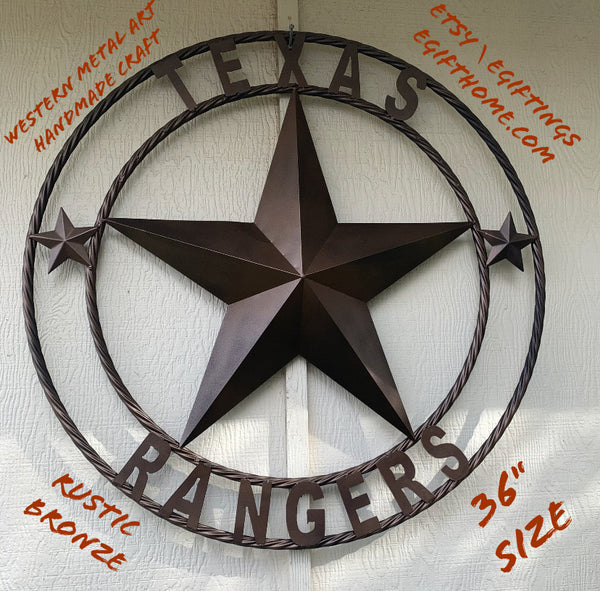 TEXAS RANGERS BRONZE LONE STAR METAL CUSTOM TEAM CRAFT WESTERN HOME DECOR CRAFT