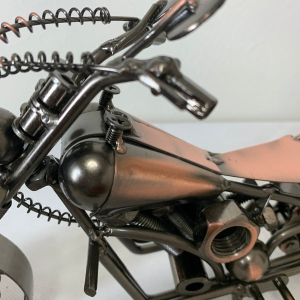 12" HARLEY STYLE MOTORCYCLE METAL COPPER ART WESTERN BAR DECOR NEW