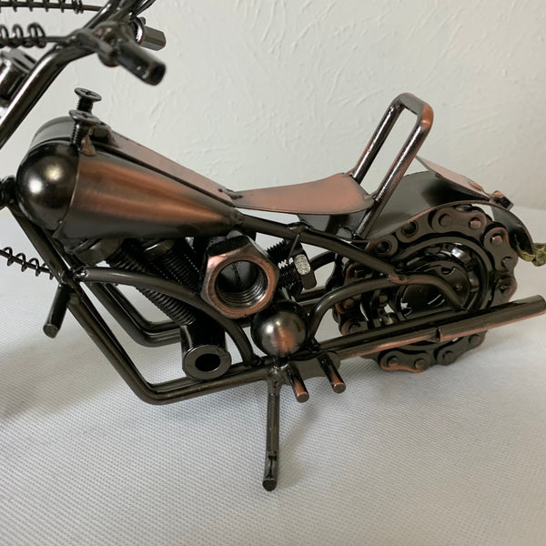 12" HARLEY STYLE MOTORCYCLE METAL COPPER ART WESTERN BAR DECOR NEW