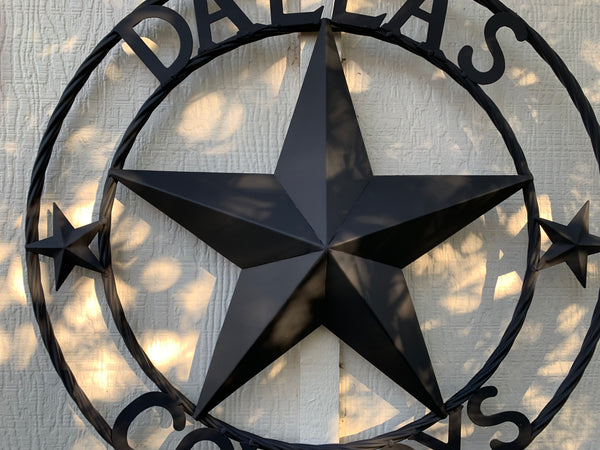 DALLAS COWBOYS RUSTIC BLACK BARN STAR CUSTOM METAL VINTAGE LONE STAR WESTERN HOME DECOR HANDMADE #EH12204