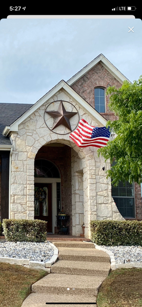 LONE STAR 48" METAL BARN STAR TWISTED ROPE RING RUSTIC BRONZE WESTERN HOME DECOR HANDMADE-#EH10014