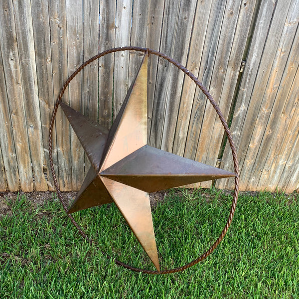#EH10507 TEXAS GIANT 8,6,5,4 FOOT NATURAL RUSTIC SEALED UNPAINTED LARGE OVERSIZE METAL LONESTAR GENUINE RUST PATINA LONE STAR TWISTED ROPE RING 4,5,6,8 FOOT