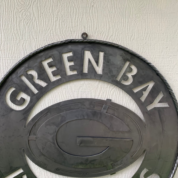 12",18",24",32",36" RAW METAL GREEN BAY PACKERS DISC CUSTOM METAL VINTAGE CRAFT TEAM SPORTS SIGN HANDMADE