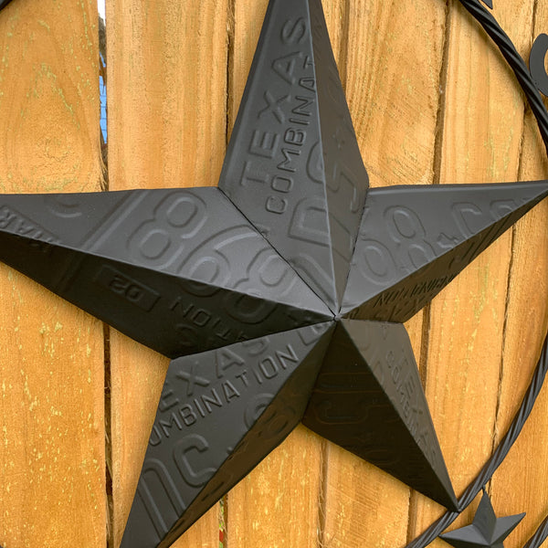 24", 32", 34", 40" TEXAS LICENSE PLATE RUSTIC BLACK BARN STAR METAL WALL WESTERN HOME DECOR RUSTIC TEXAS ART NEW