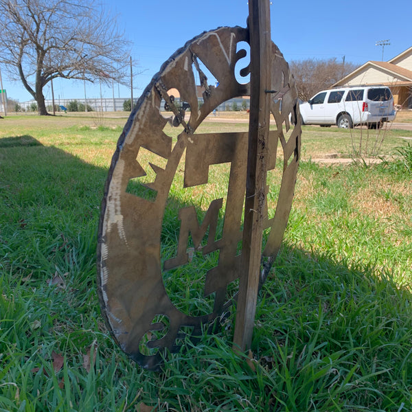 24" TEXAS A&M WIDE BAND RAW METAL CUSTOM VINTAGE CRAFT WALL ART TEAM SIGN HANDMADE