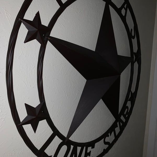 TEXAS LONESTAR METAL ART WESTERN HOME WALL DECOR RUSTIC VINTAGE BROWN NEW, SIZE:24",32",36",40",42",44",46",50"