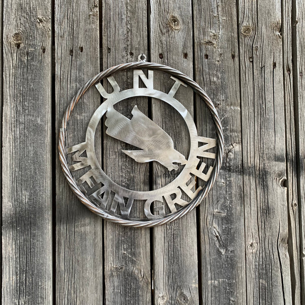 12", 18", 24", 32" UNT MEAN GREEN RAW METAL CUSTOM VINTAGE CRAFT WALL ART TEAM SIGN HANDMADE