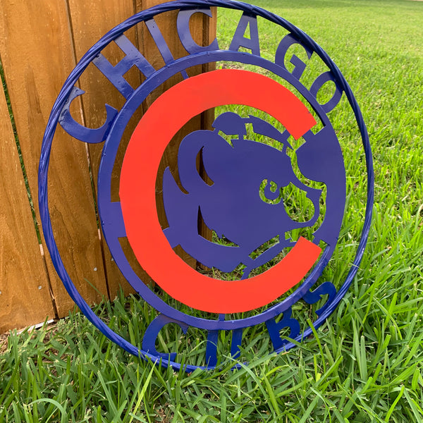 12", 18", 24", 32" CHICAGO CUBS CUSTOM METAL VINTAGE CRAFT TEAM SPORTS SIGN HANDMADE