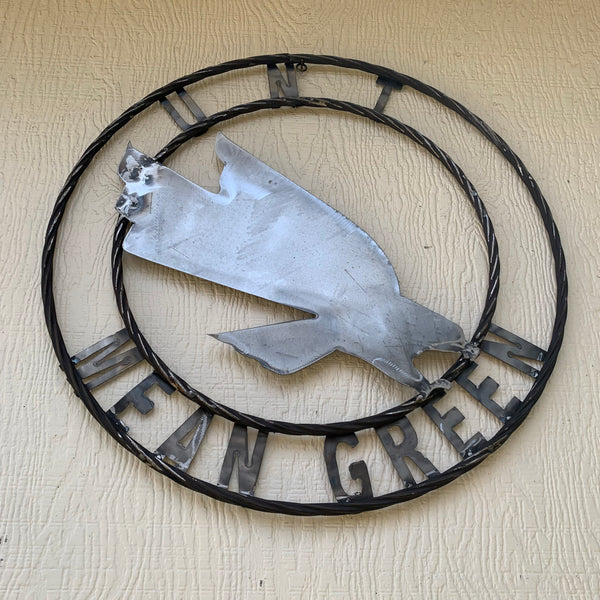 12", 18", 24", 32" UNT MEAN GREEN RAW METAL CUSTOM VINTAGE CRAFT WALL ART TEAM SIGN HANDMADE