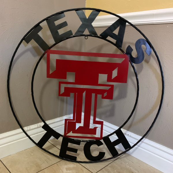 TEXAS TECH CUSTOM METAL VINTAGE CRAFT SIGN WESTERN HOME DECOR HANDMADE 12",18",24",32",36"