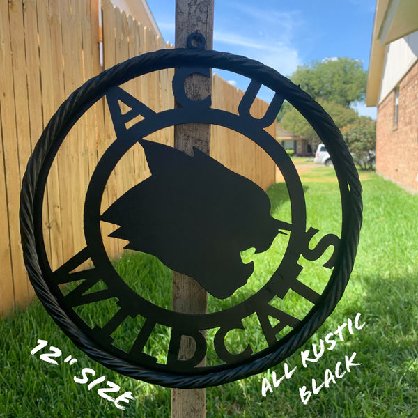 ACU WILDCATS ABILENE CHRISTIAN UNIVERSITY METAL CUSTOM VINTAGE CRAFT TEAM SIGN HANDMADE
