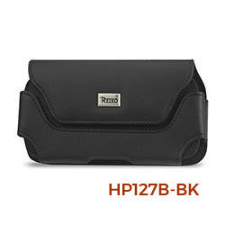 HP127B-BK 7" REIKO XL MEGA EXTRA LARGE LEATHER POUCH BELT LOOP HOLSTER CELL PHONE CASE UNIVERSAL OVERSIZE