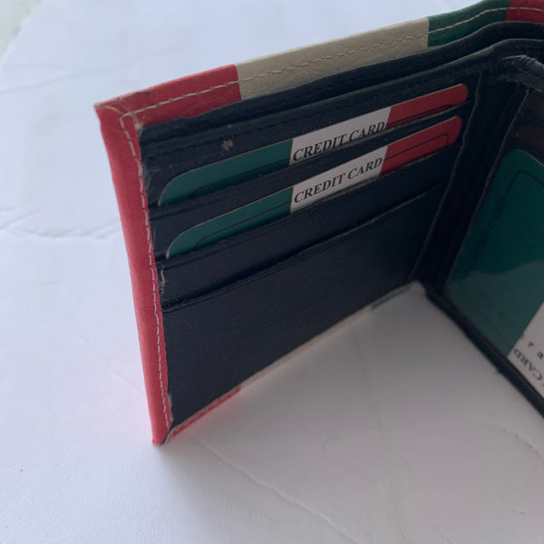 4.25" x 3.75" MEXICO FLAG WALLET LEATHER BIFOLD WALLET NEW-- FREE SHIPPING